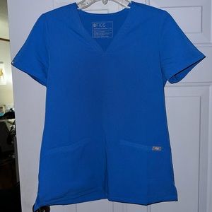Figs XS Catarina One Pocket Scrub Top Royal Blue